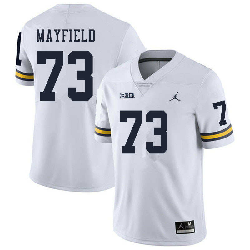 Men #73 Jalen Mayfield Michigan Wolverines College Football Jerseys Sale-White
